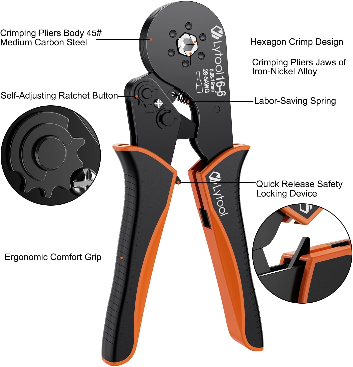 Detalle 2 de Lytool Pinza Crimpatrice 0,08-16 mm²