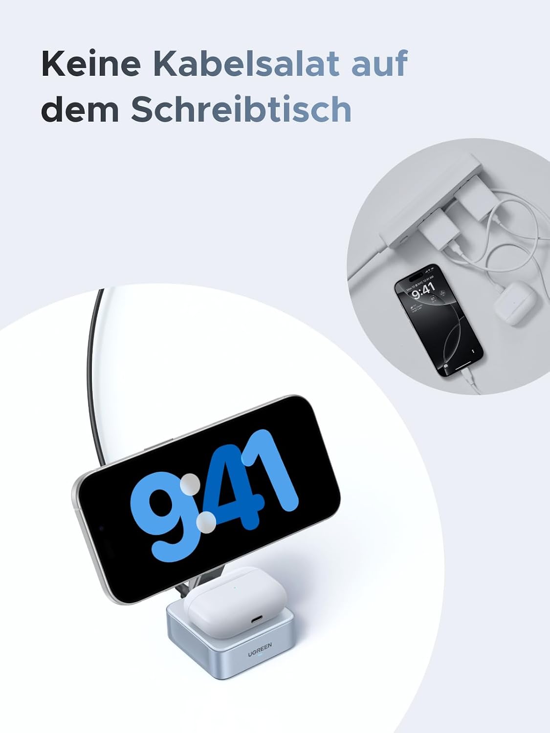 Thumbnail 5 de UGREEN MagFlow 2-in-1 MagSafe Ladegerät 25W