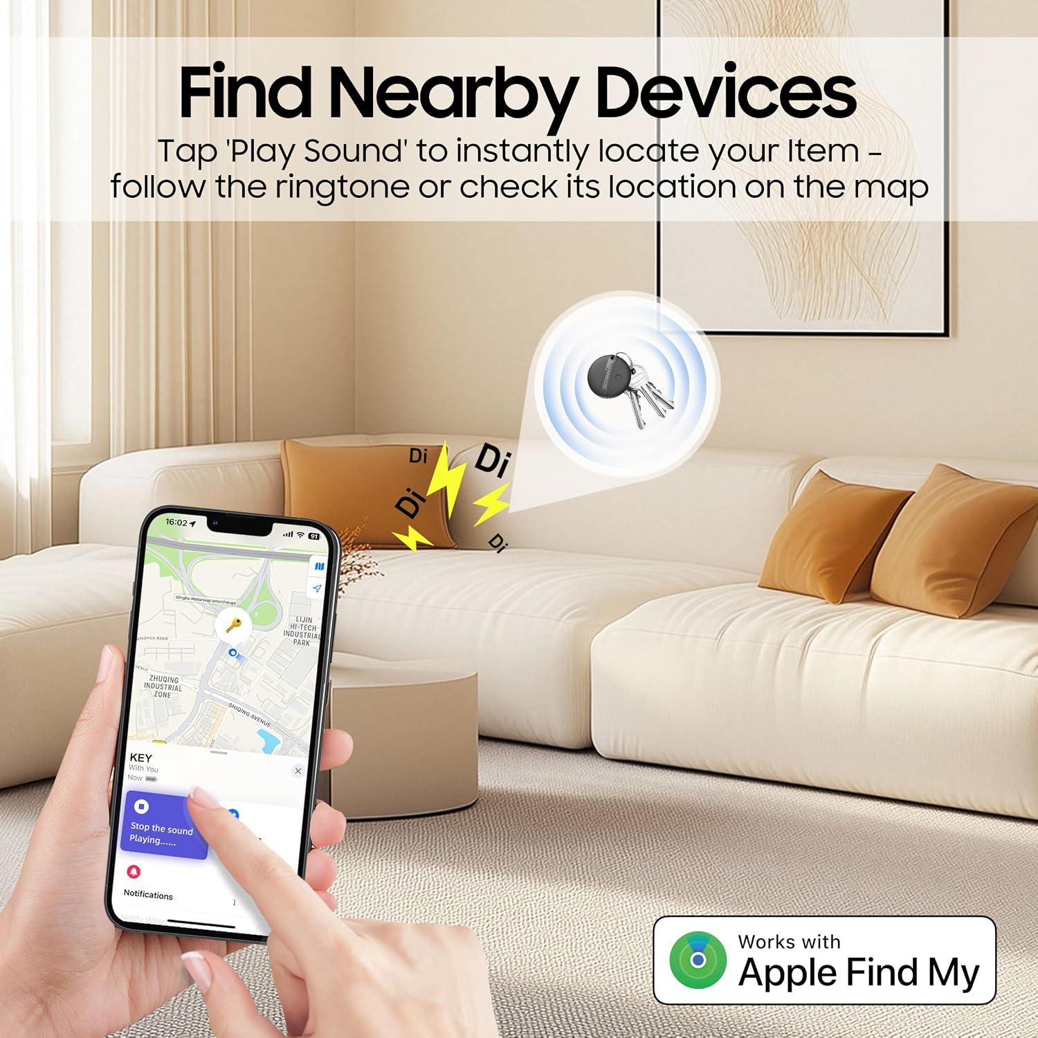 Detalle de ANNNWZZD Air Tracker Tags 4 Pack — Find My Item Trackers for Keys, Wallet, Luggage and More (Apple Find My, iOS Only)