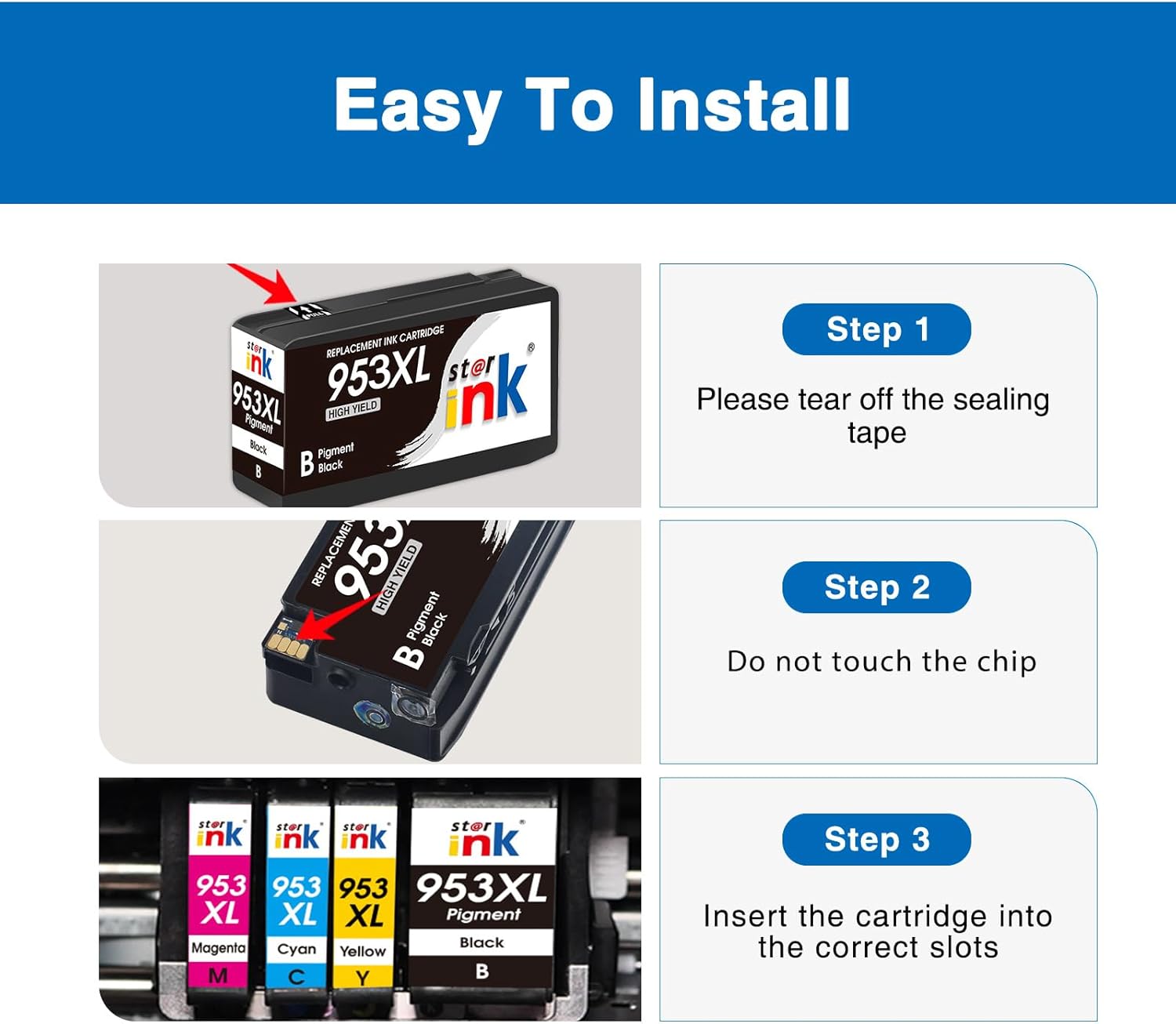 Thumbnail 6 de Starink Cartucce 953XL compatibili con chip intelligente per HP 953XL (4 Pack) per OfficeJet Pro