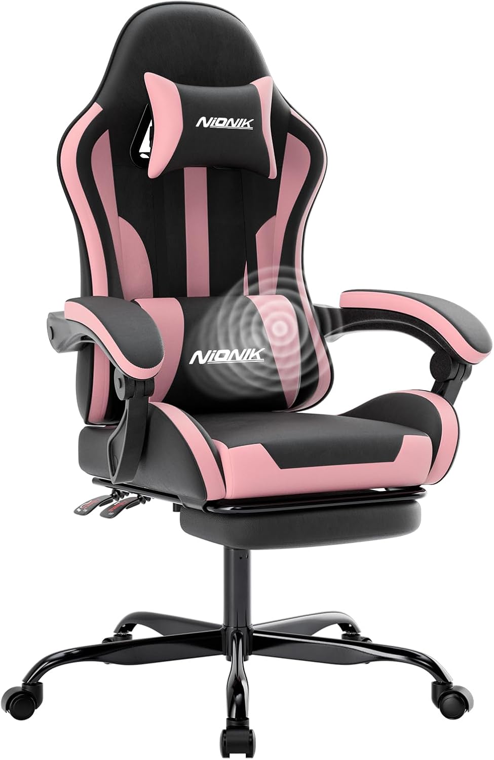 Detalle de NIONIK Gaming Bürostuhl mit Fußstütze 150 kg