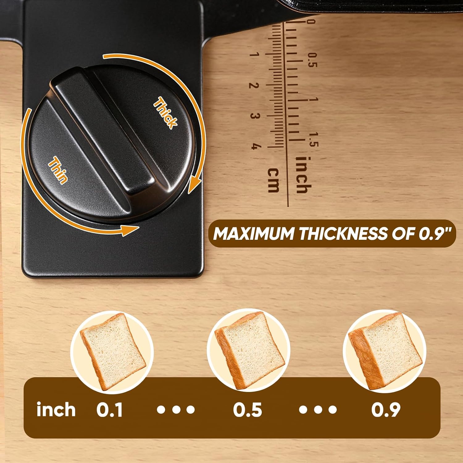 Thumbnail 1 de Brvclon Manual Bread Slicer with Adjustable Thickness