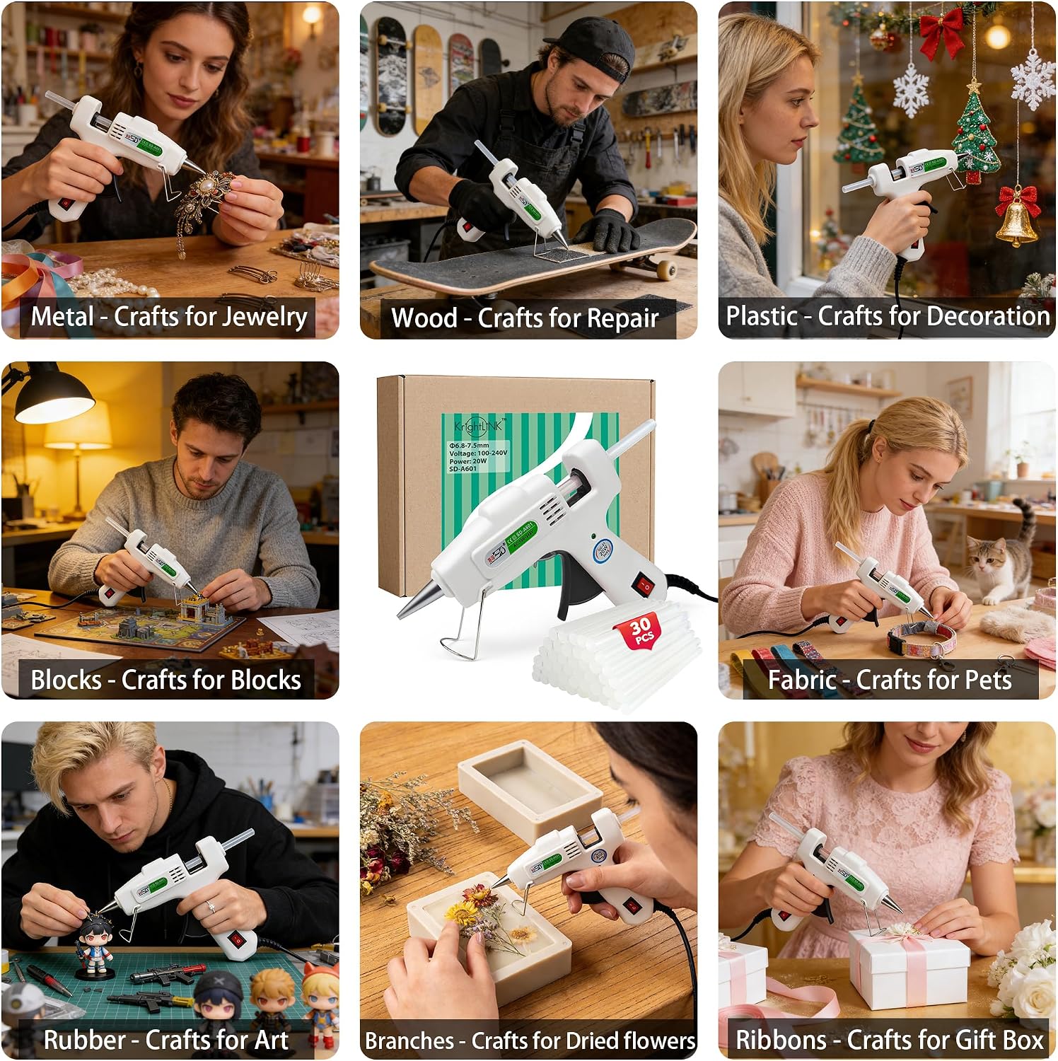 Thumbnail 6 de Krightlink Mini Hot Glue Gun Kit with 30 Glue Sticks (20W)