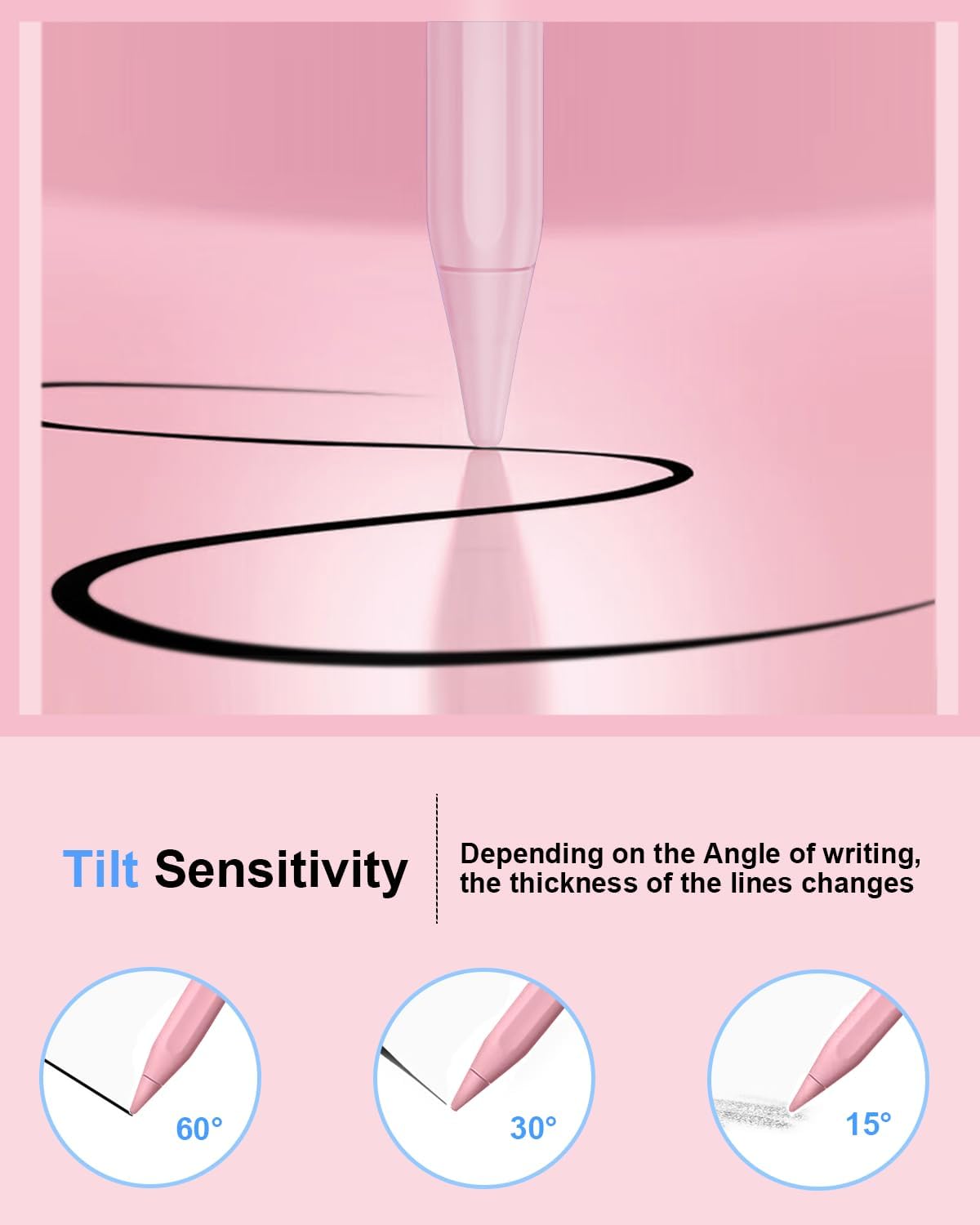 Thumbnail 3 de Stylus Pen for iPad (2018-2026) – Fast Charge, Palm Rejection, Pink
