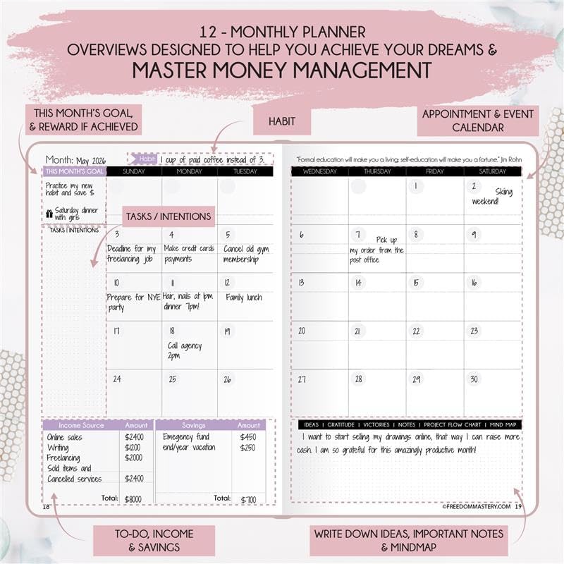 Thumbnail 4 de Budget Planner and Monthly Bill Organizer — 12-Month Finance Planner 🗂