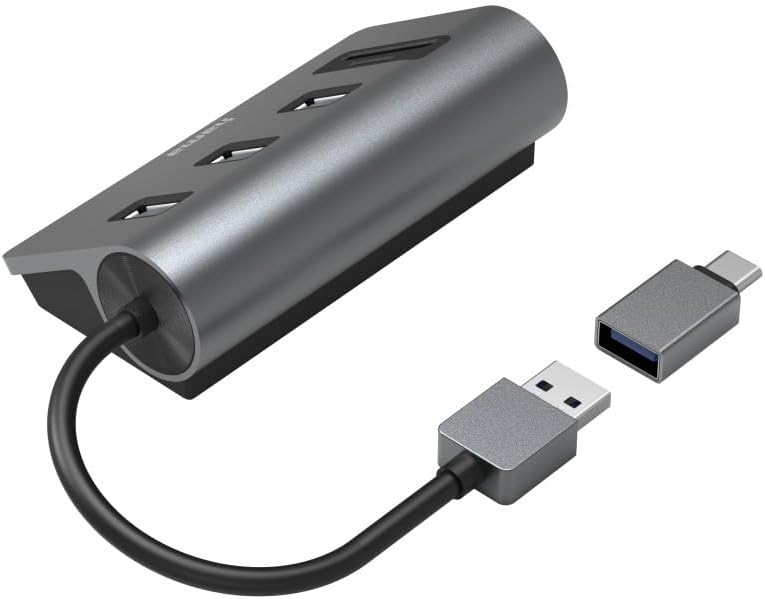 Thumbnail 1 de Hama USB-Hub mit Kartenleser (5 Ports) aus Aluminium – für Büro, Home Office & SD/microSD