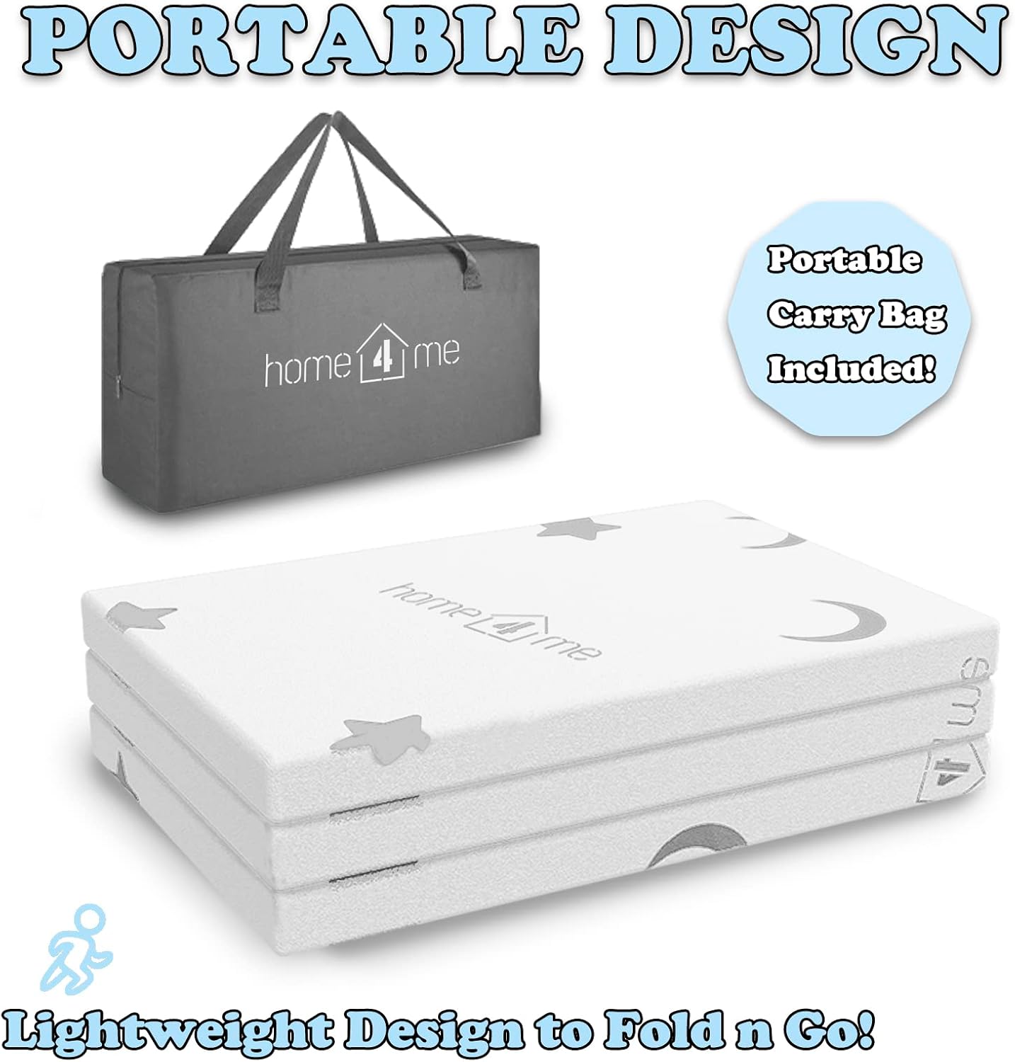 Thumbnail 5 de Home4me HE-013 Trifold Pack and Play Mattress, Dual-Sided Gel Memory Foam