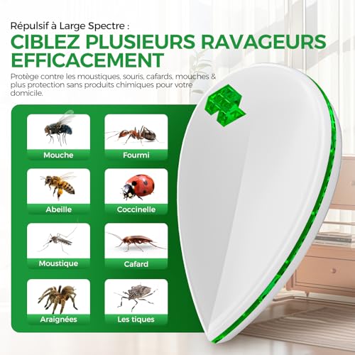 Detalle de Veorkide 6 Pack Antimosquitos Ultrasónico – Repelente de plagas sin químicos para el hogar