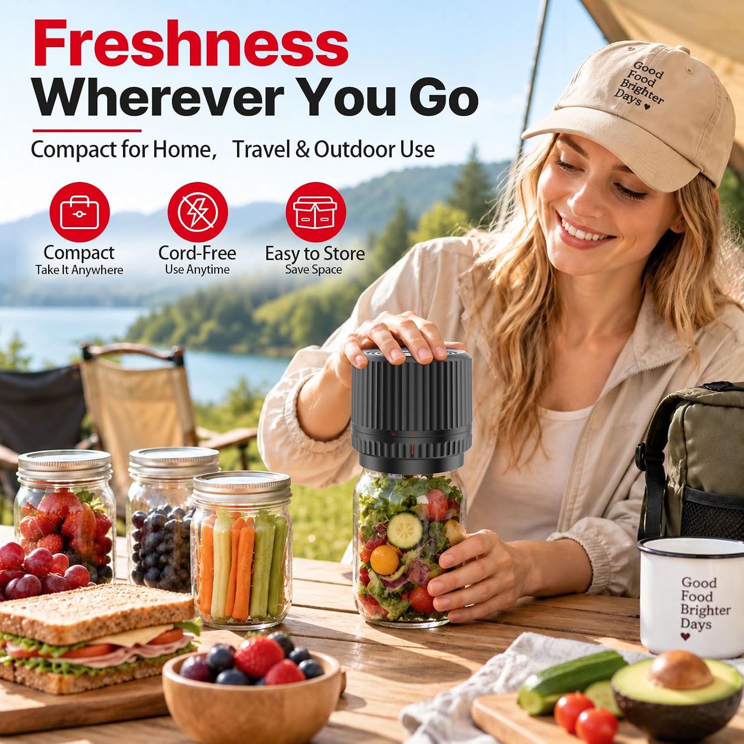 Detalle de UNERVER Electric Mason Jar Vacuum Sealer