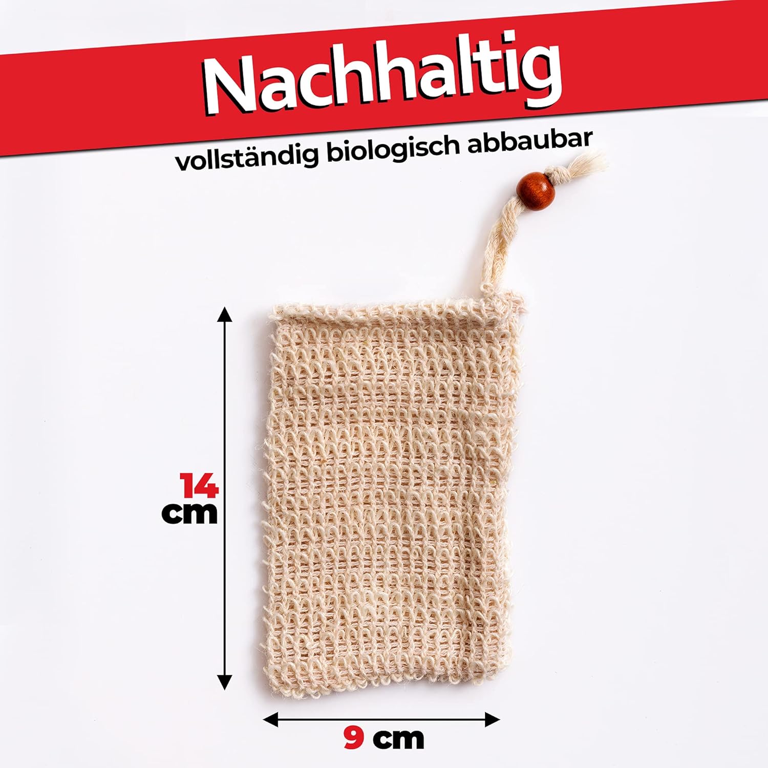 Detalle de Natura Germania Aleppo Seife - 3 x ca. 200 g, 100% Olivenöl + Sisal Seifensäckchen, Handarbeit vegan