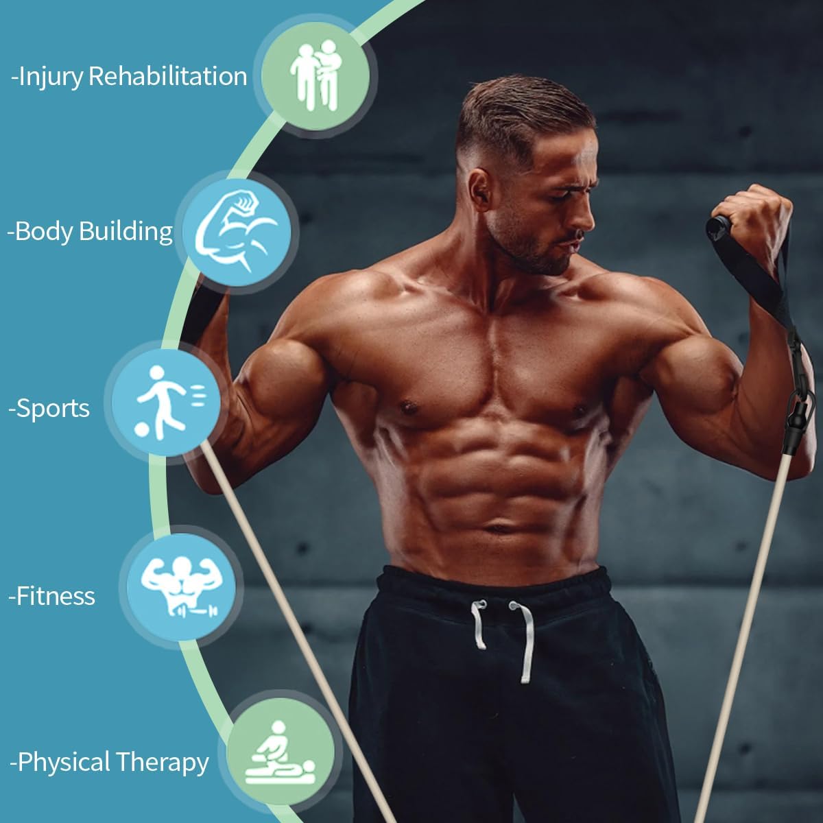 Thumbnail 5 de VEICK Resistance Bands with Handles – Multi‑level Home Workout Set