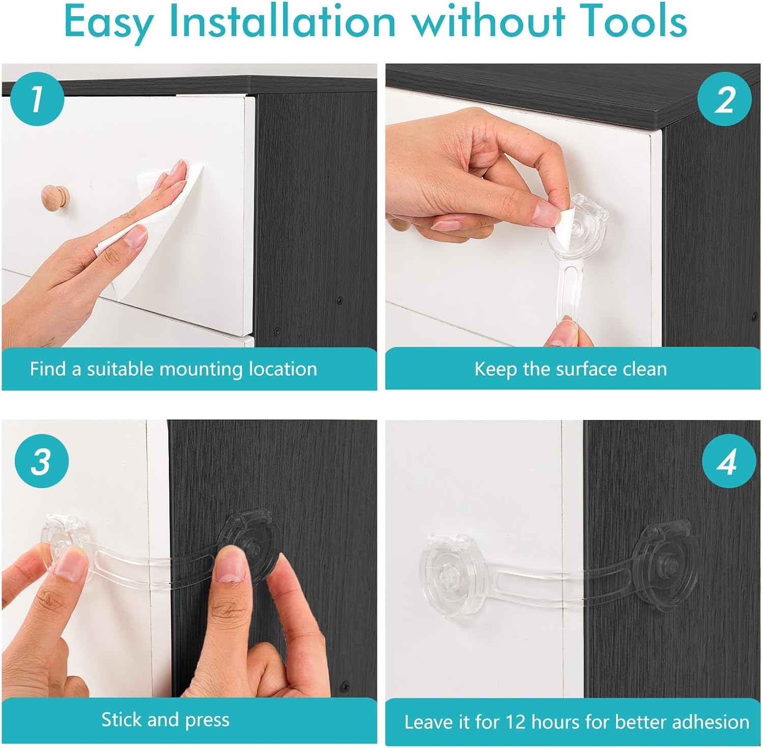 Thumbnail 4 de AiQInu Chiusura cassetti per bambini 12 pezzi 🚪