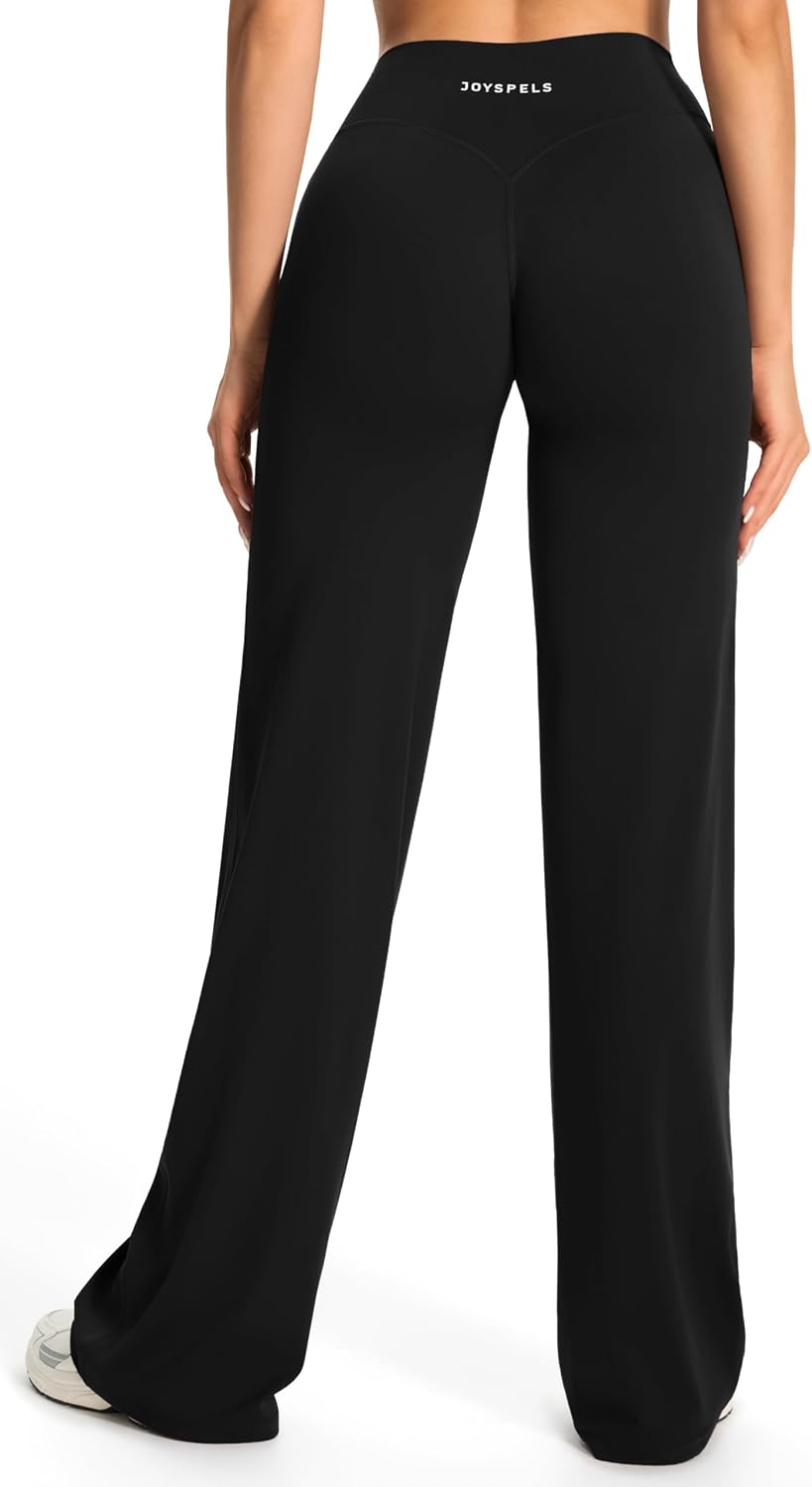 Detalle 2 de Straight Leg Leggings für Damen von JOYSPELS – Yoga- und Gymhose mit geradem Bein, hoher Taille