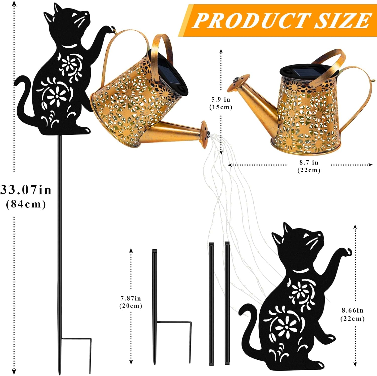 Detalle 1 de Ostritec Solar Watering Can Lights, Metal