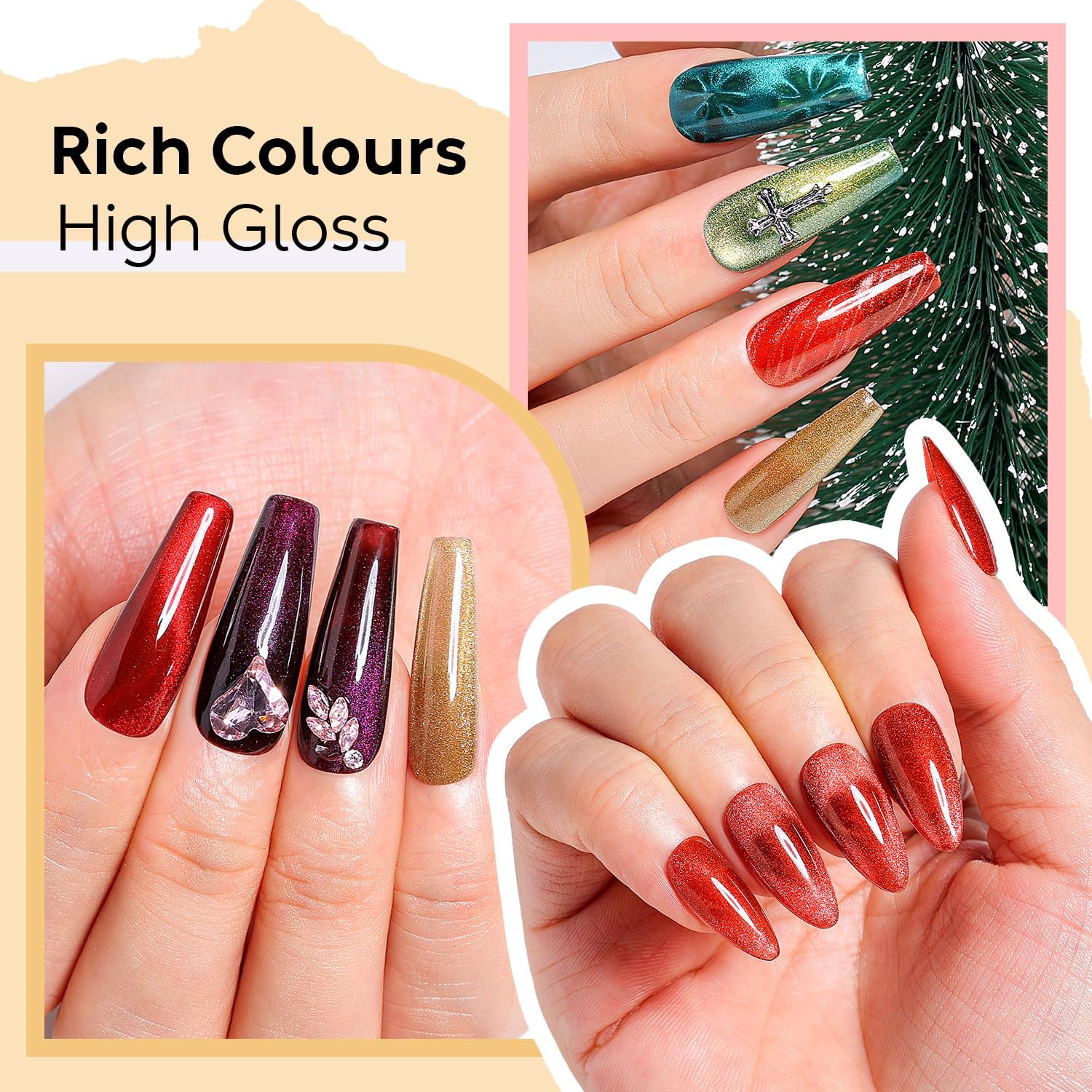 Thumbnail 3 de Nicedeco : lot de 12 vernis semi-permanents cat eye magnétiques UV LED (kit avec bâton) – 5 ml