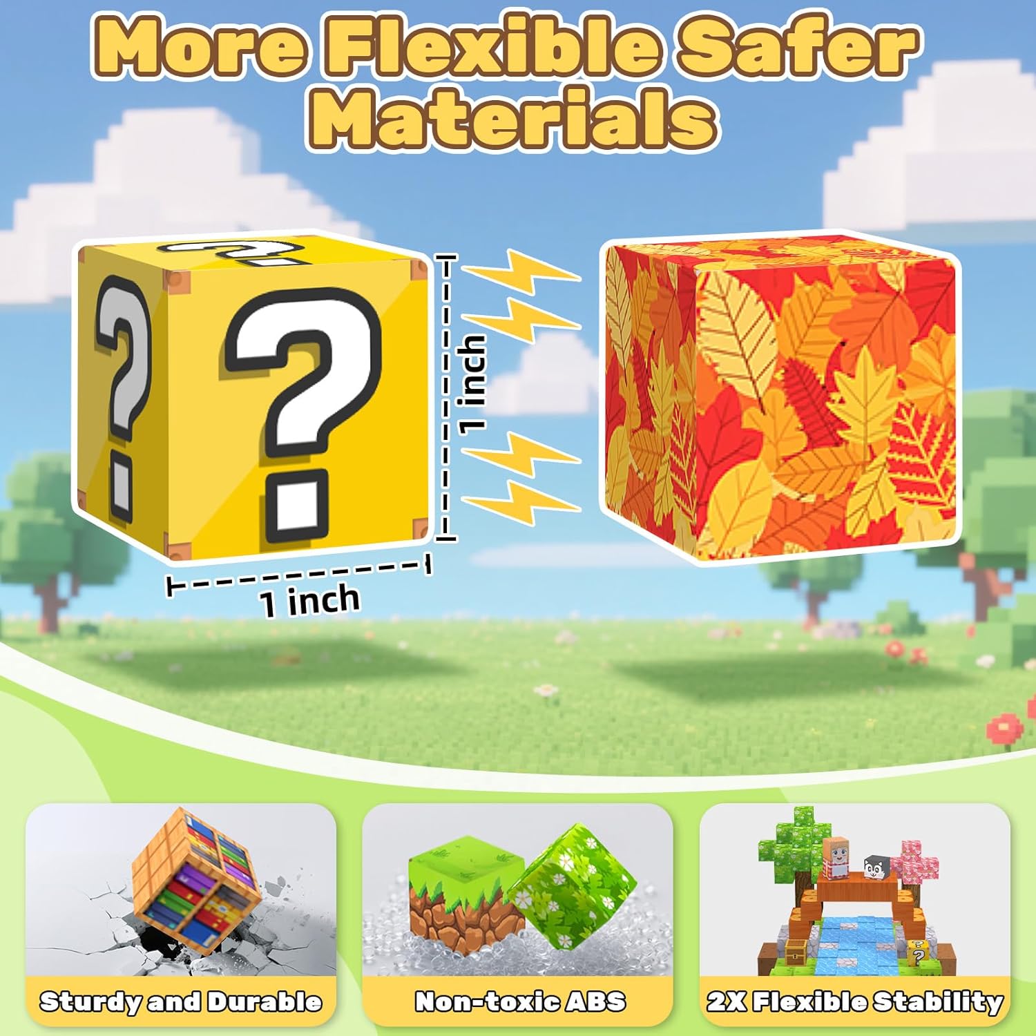 Detalle 2 de LionFuny Magnetic Blocks 300-Piece Magnetic Building Set (1-inch large size)