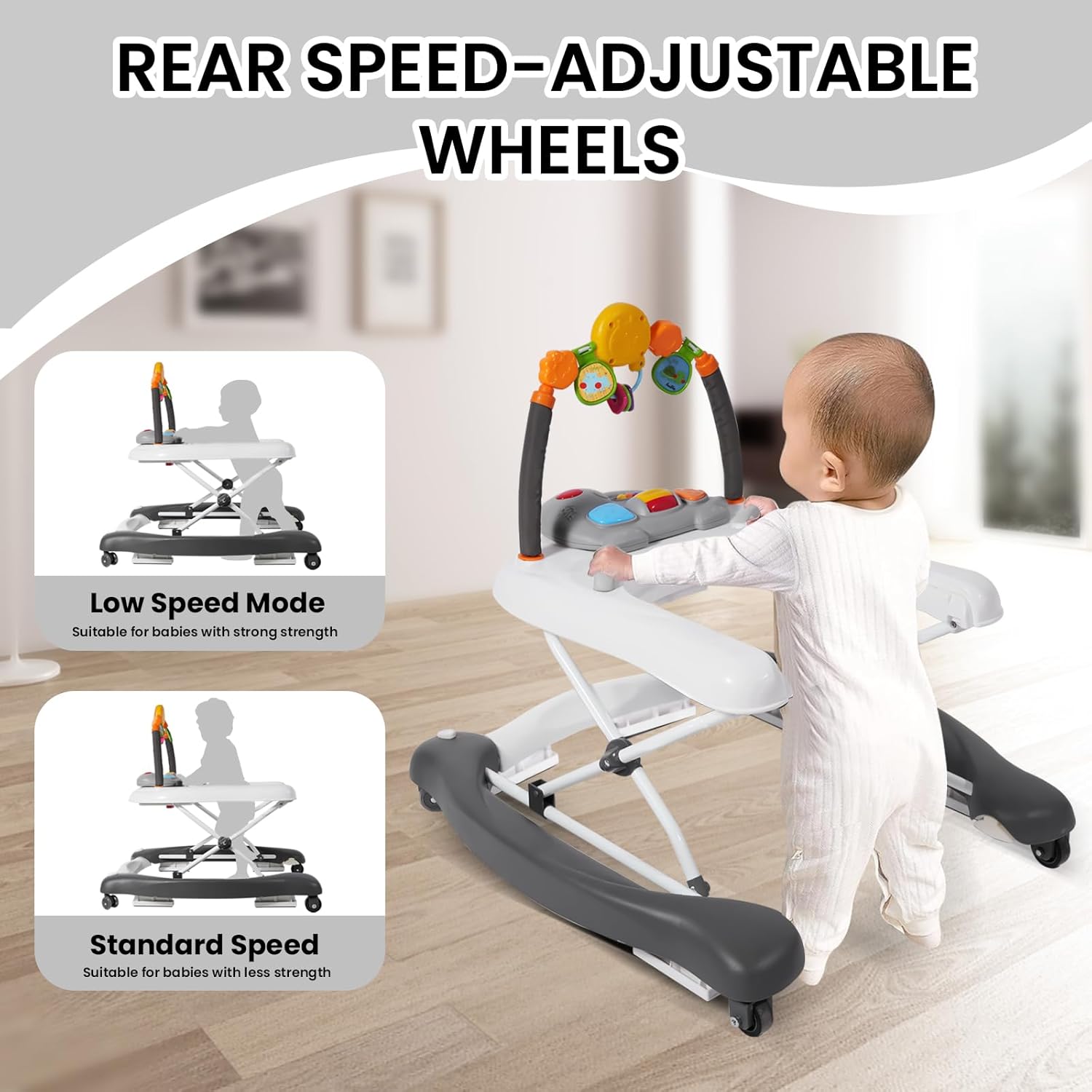 Thumbnail 5 de Baby Walker 5-in-1: Adjustable, Foldable Activity Walker for 6–18 Months