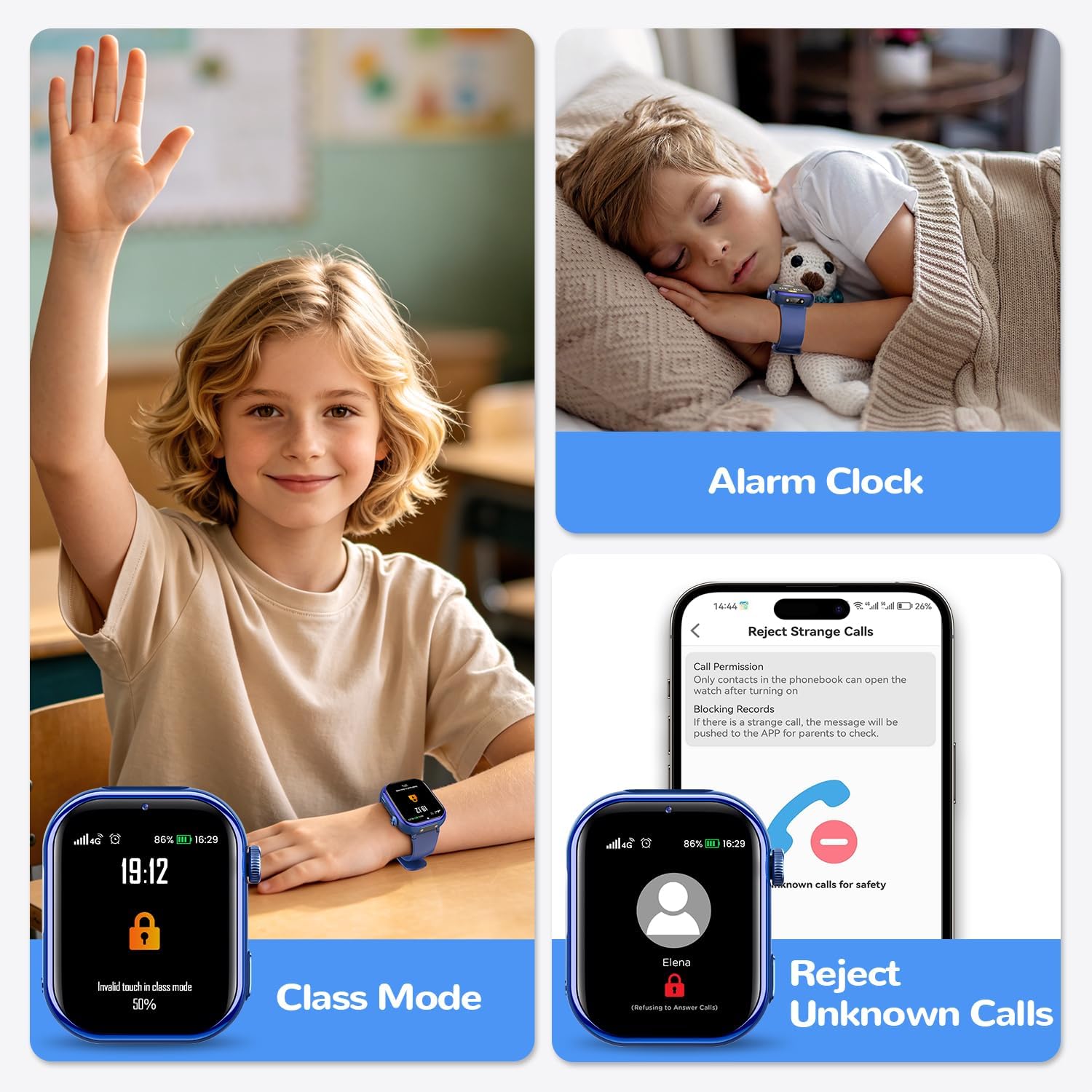Thumbnail 5 de Smartwatch Kinder mit GPS und Telefon – AIMIUVEI Kinderuhr in Blau