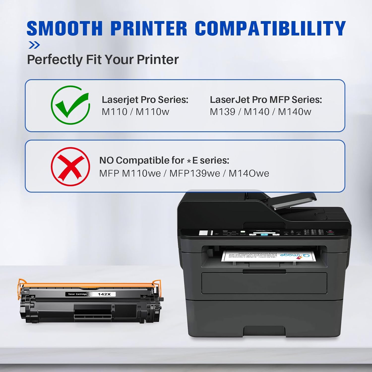 Thumbnail 1 de Q-image 142X (W1420X) cartouche de toner noir avec puce – lot de 2 compatible HP LaserJet MFP M140 / M139 / M110W