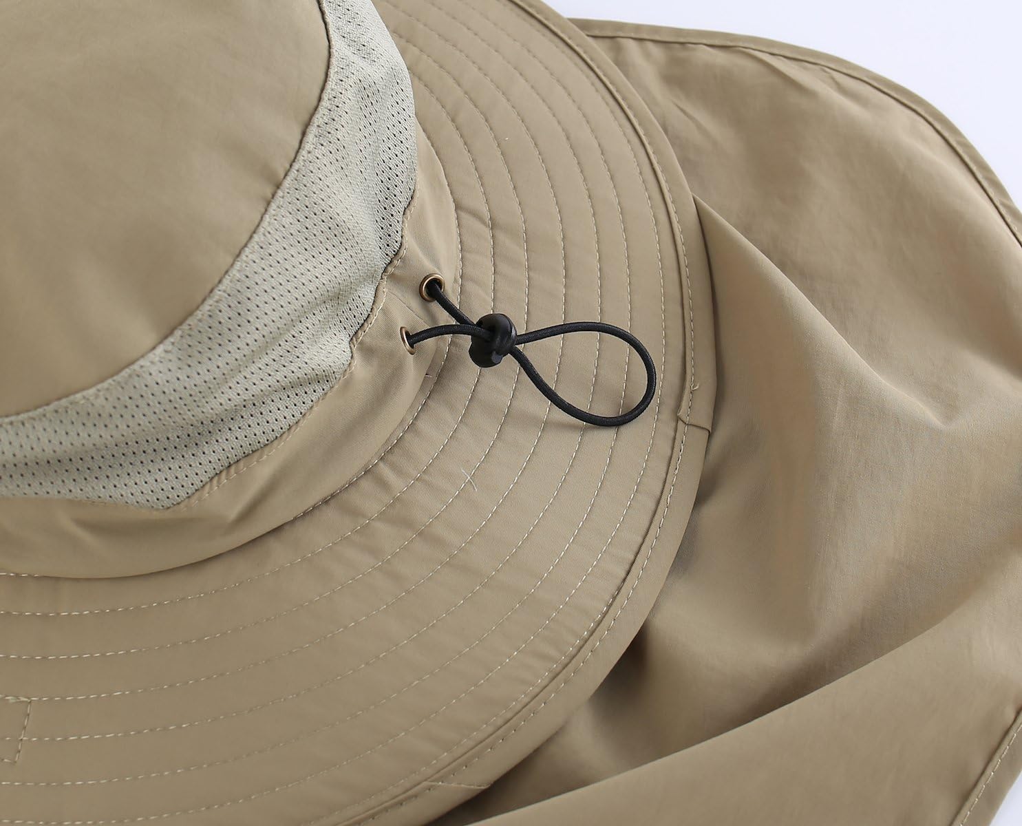 Detalle de Decentron Outdoor UPF 50+ Mesh Sun Hat with Neck Flap and Wide Brim