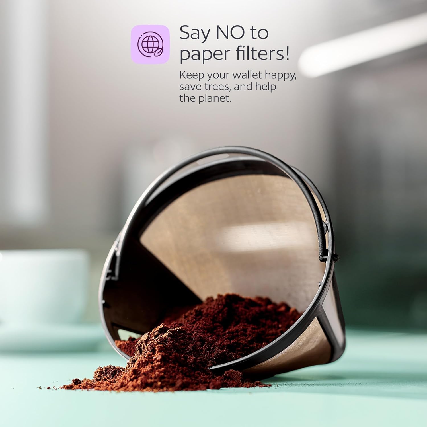 Thumbnail 6 de 2-Pack #4 Reusable Permanent Cone Coffee Filters for Cuisinart & Ninja Makers