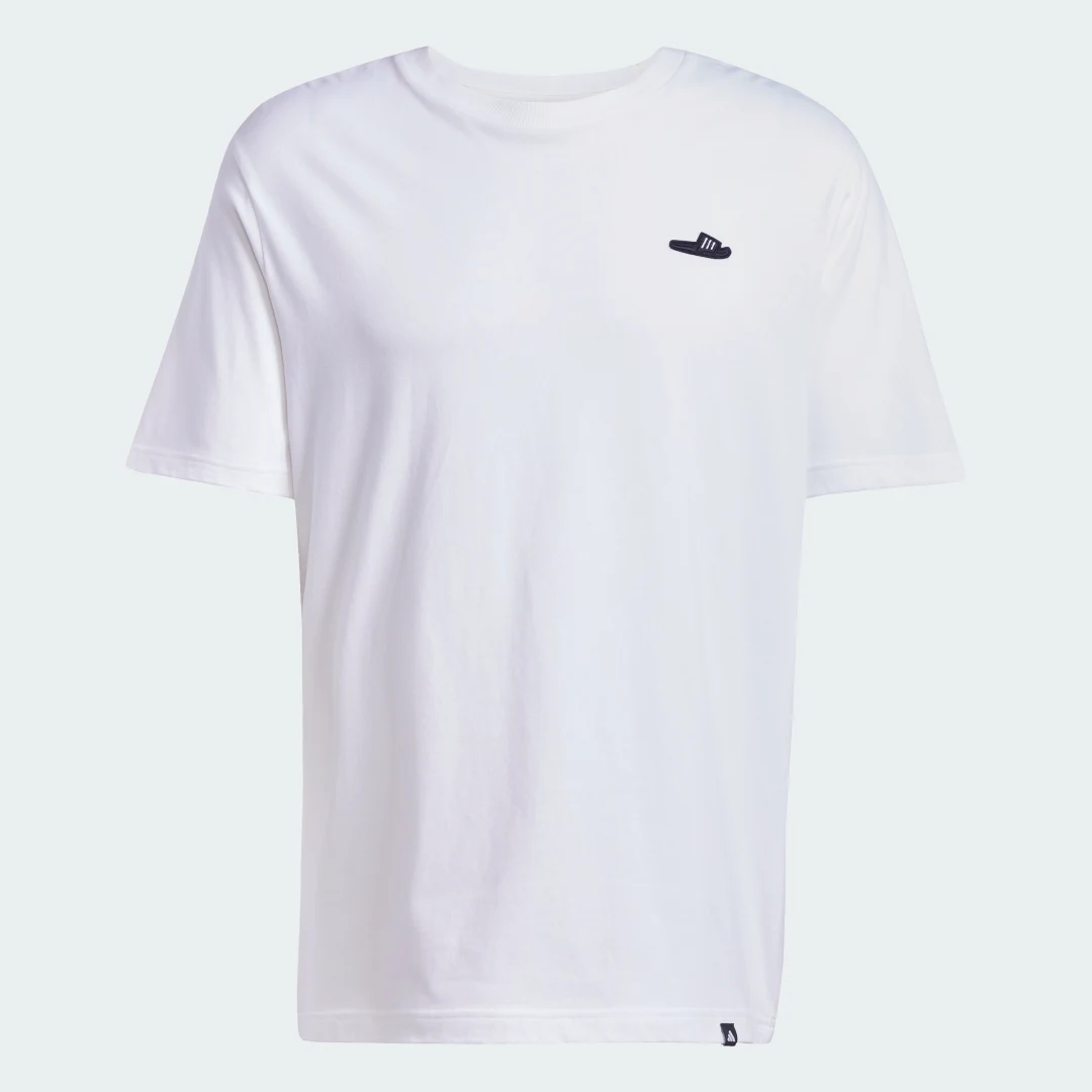 Detalle de Camiseta Lounge Slide Graphic de Adidas (Blanco)