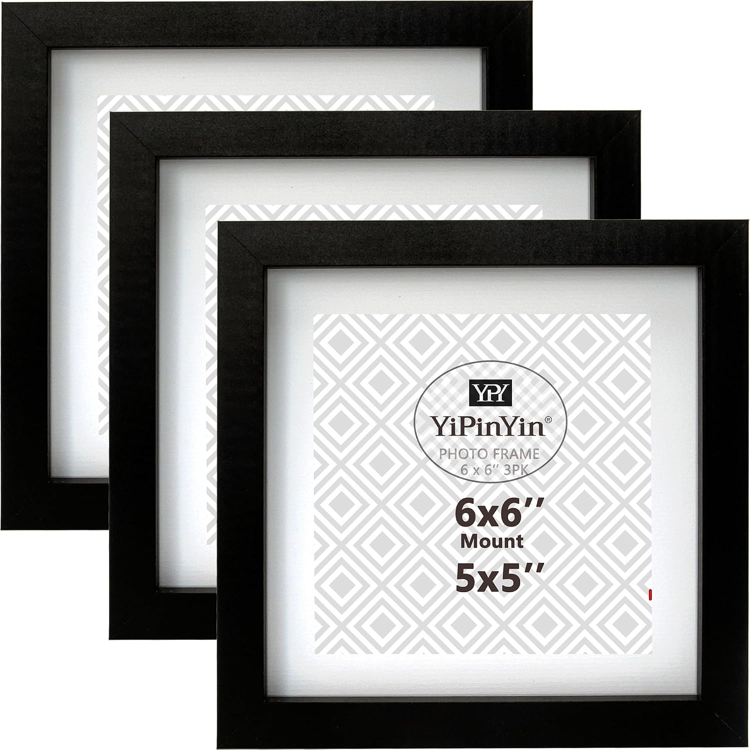 Detalle de Square Photo Frame Set of 3 6x6in