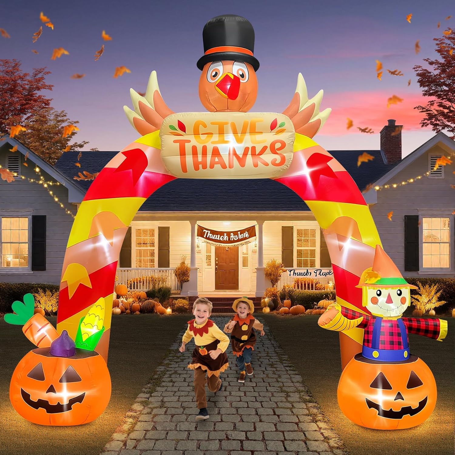 Detalle de Kalolary Yeahwork-K071 12FT Thanksgiving Turkey Inflatable Archway with LED Lights