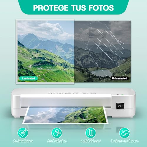 Thumbnail 3 de Plastificadora A4 4 en 1 NAHKZNY Máquina Laminadora con 15 Bolsas Plastificación para A4/A5/A6, Laminadora Térmica Caliente ABS Calentamiento Rápido Ideal para Oficina, Escuela y Hogar