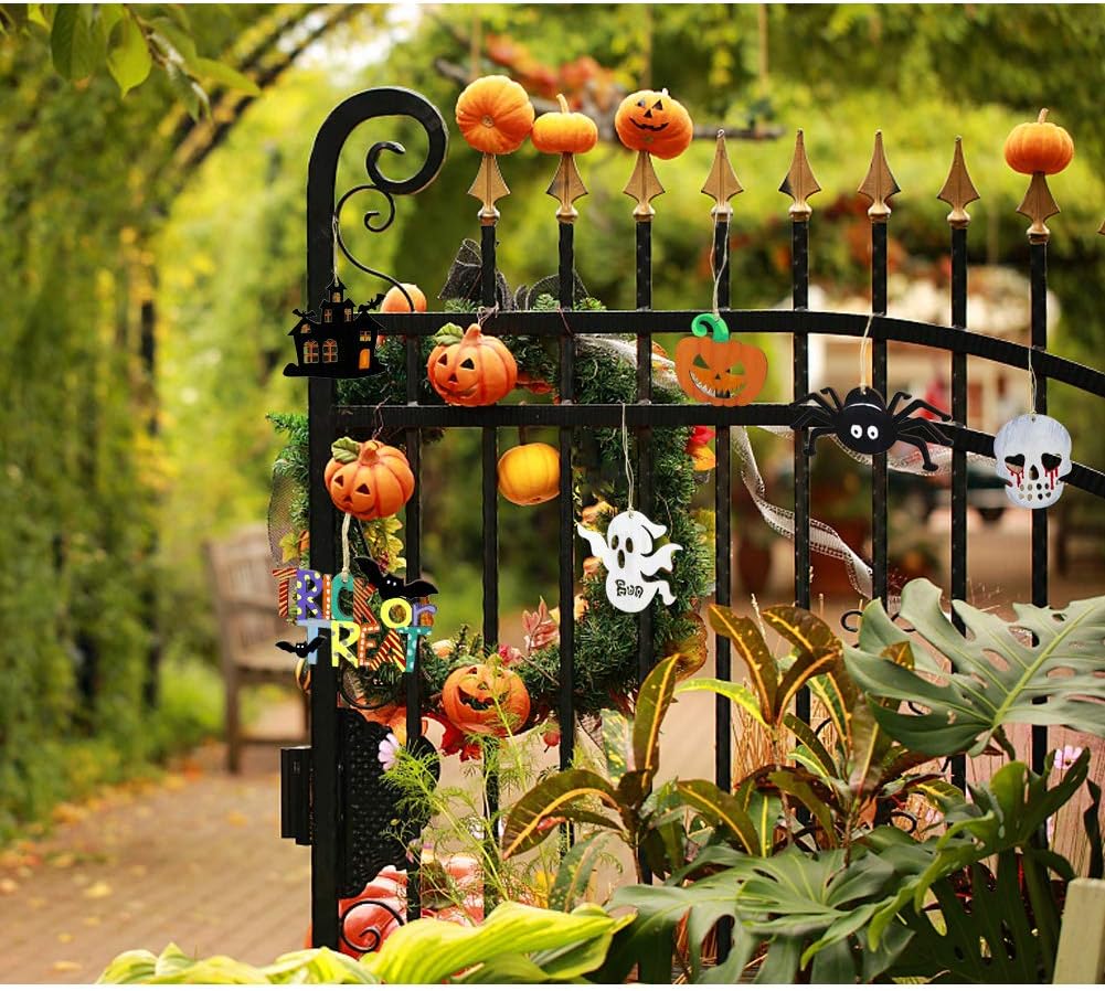 Detalle 2 de Hidreas Halloween Wooden Ornaments, 60-Piece Set