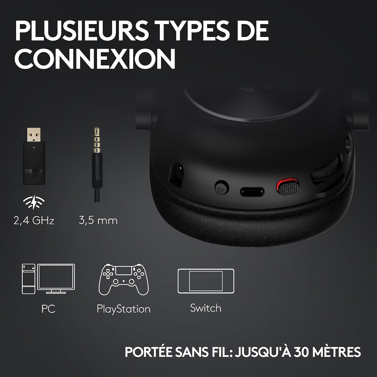 Detalle de Logitech G PRO X 2 LIGHTSPEED Casque audio bluetooth – performance pro et confort durable