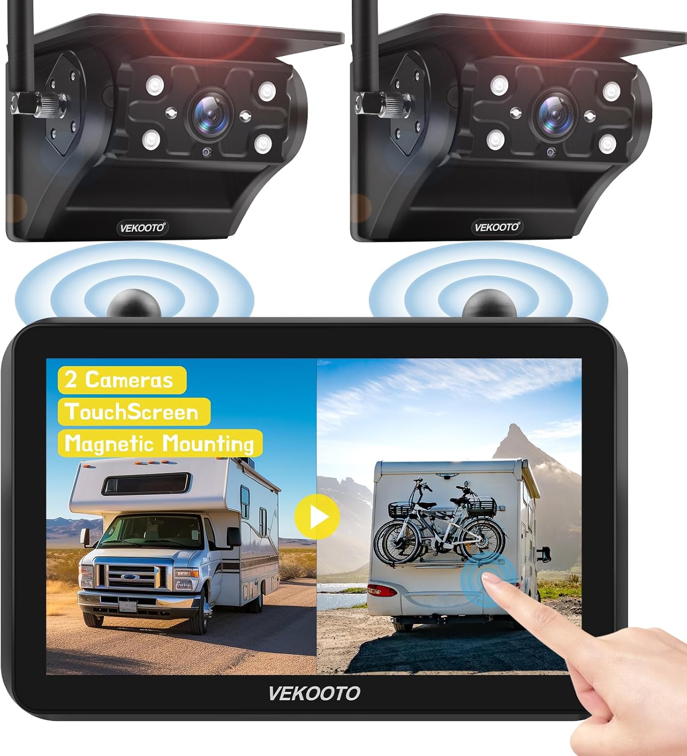Detalle de VEKOOTO VK7 2 7" IPS Wireless Backup Camera 🚚