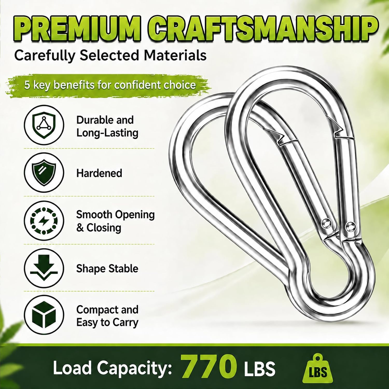 Detalle de Carabiner Clips, 4-Inch