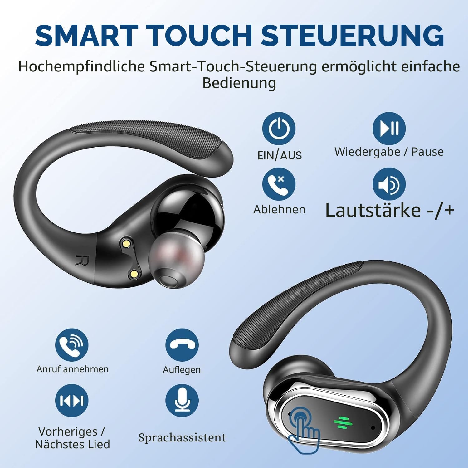 Detalle 1 de Rolosar Bluetooth Kopfhörer 5.4 Sport