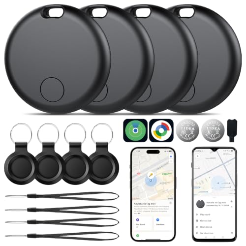 Detalle de aowoka Smart Tracker Tags 4 pezzi per Android & iOS: localizzazione Bluetooth senza abbonamento