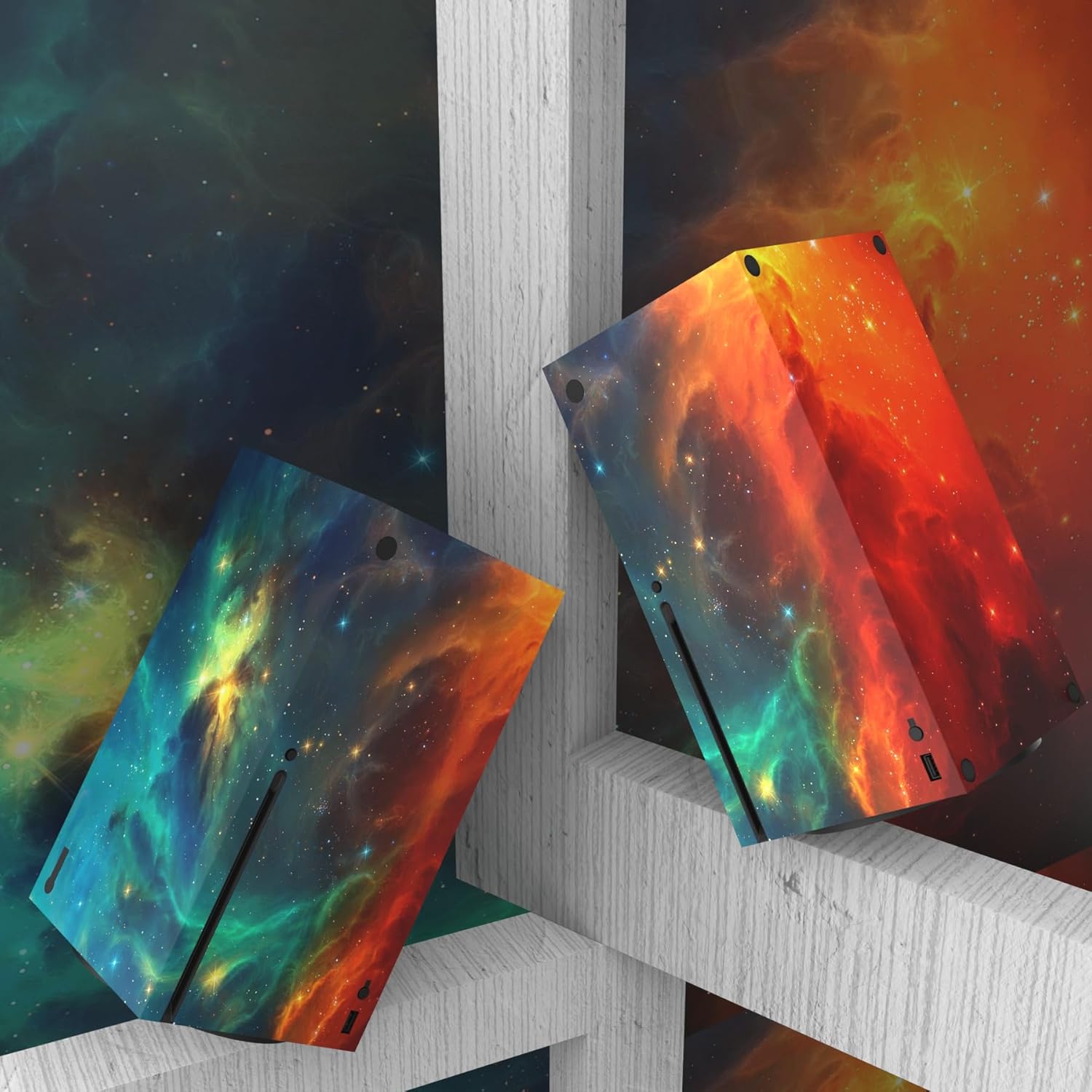 Thumbnail 4 de playvital Orange Star Universe vinyl skin for Xbox Series X