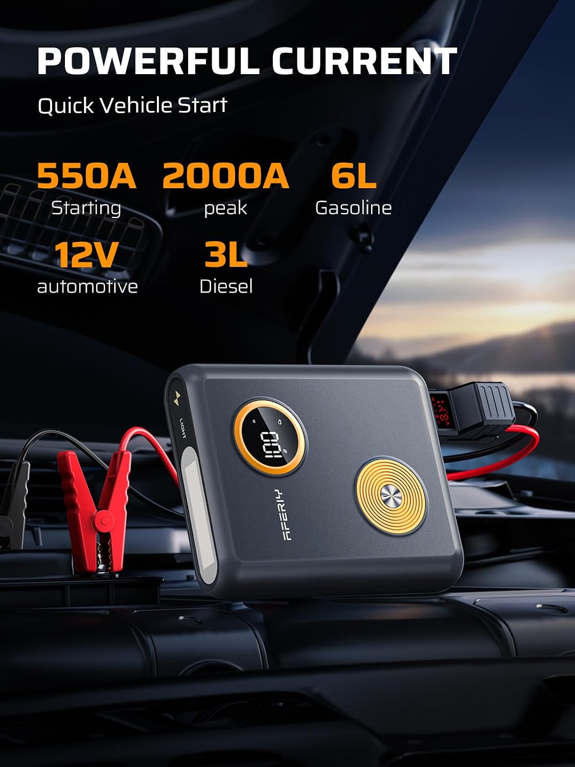 Detalle de AFERIY Jump Starter 27,500mAh