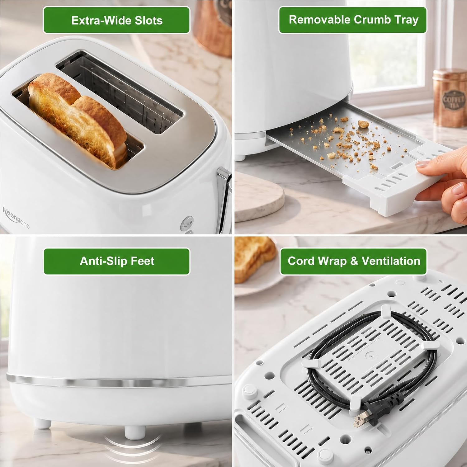 Thumbnail 5 de Keenstone Toaster 2-Slice Wide Slot ๐