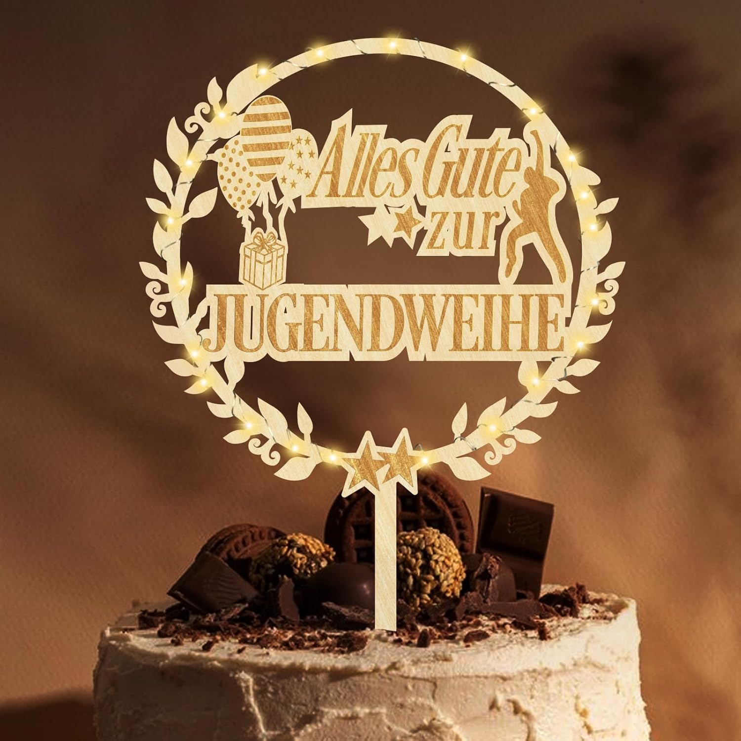 Thumbnail 6 de Giftota Cake Topper 70. Geburtstag Holz