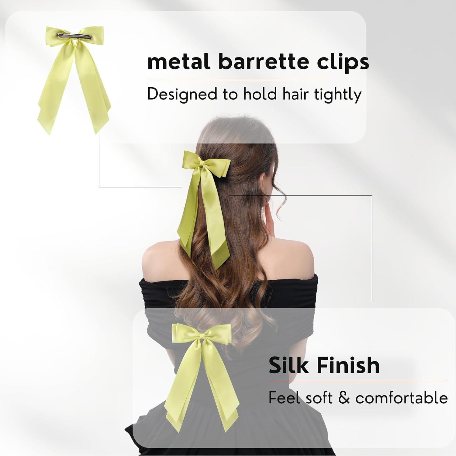 Detalle 2 de LuSeren Satin Hair Bow Clips