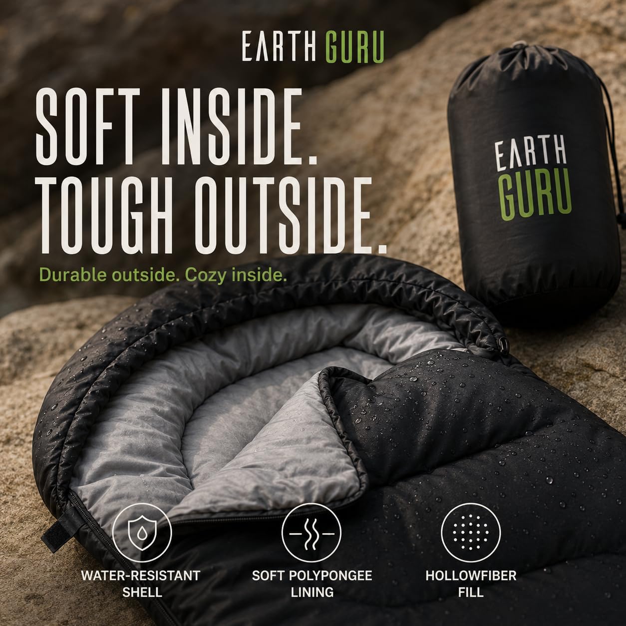 Detalle de Earth Guru Sleeping Bags for Adults & Kids: All-Season Warmth, Lightweight & Packable
