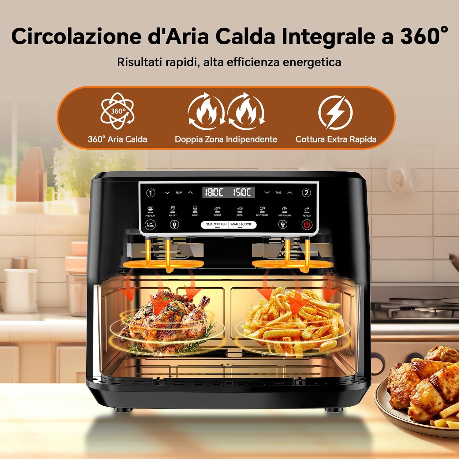 Detalle de Friggitrice ad Aria 12L Dual Zone XXL