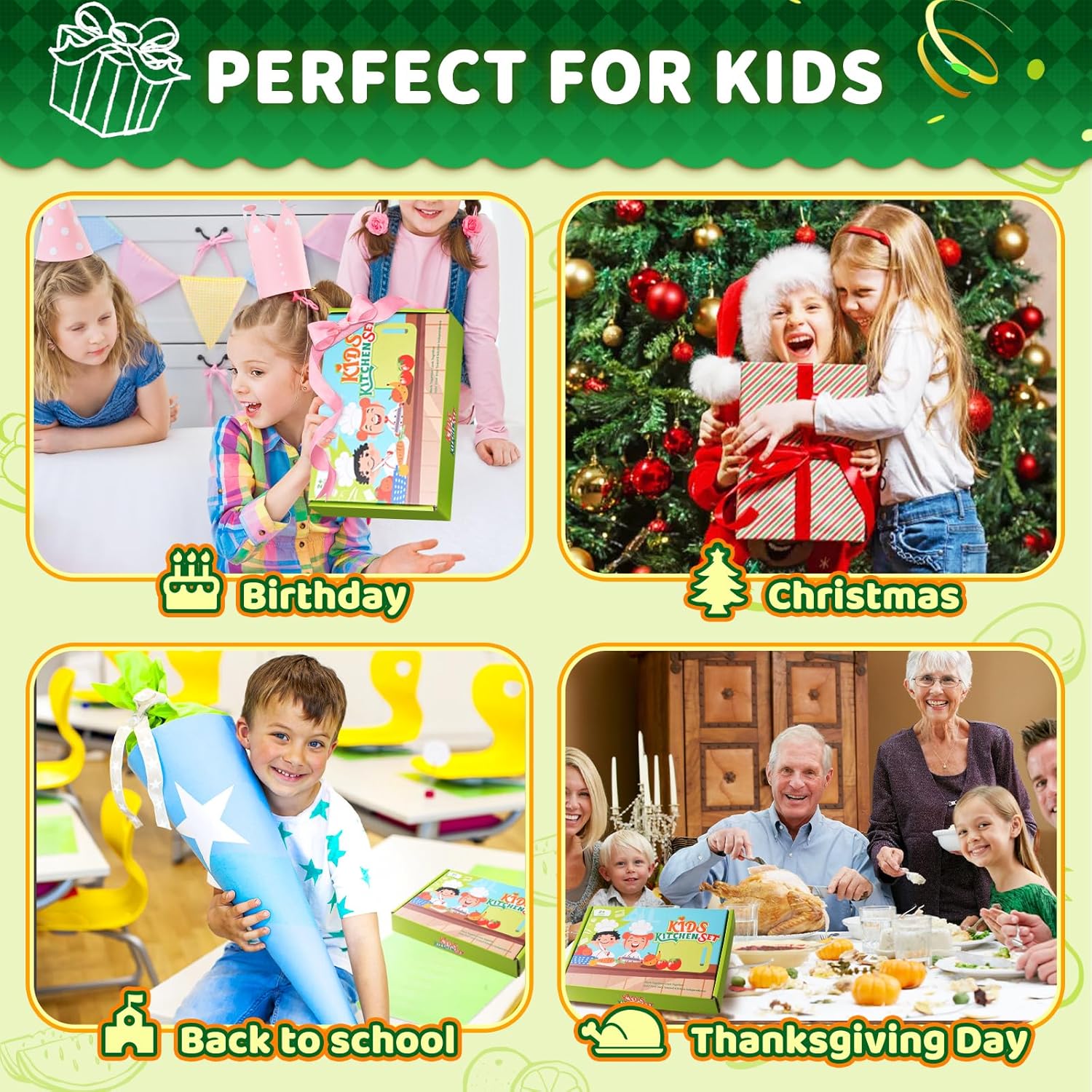 Thumbnail 6 de 13 Pieces Wooden Kids Kitchen Knives – Toddler Safe Set for Real Cooking