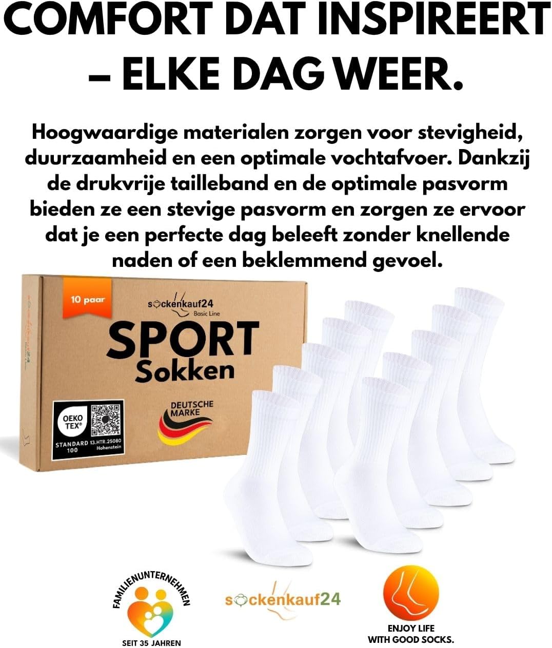 Thumbnail 5 de sockenkauf24 sportsokken, 10 paar ademende katoenen tennissokken