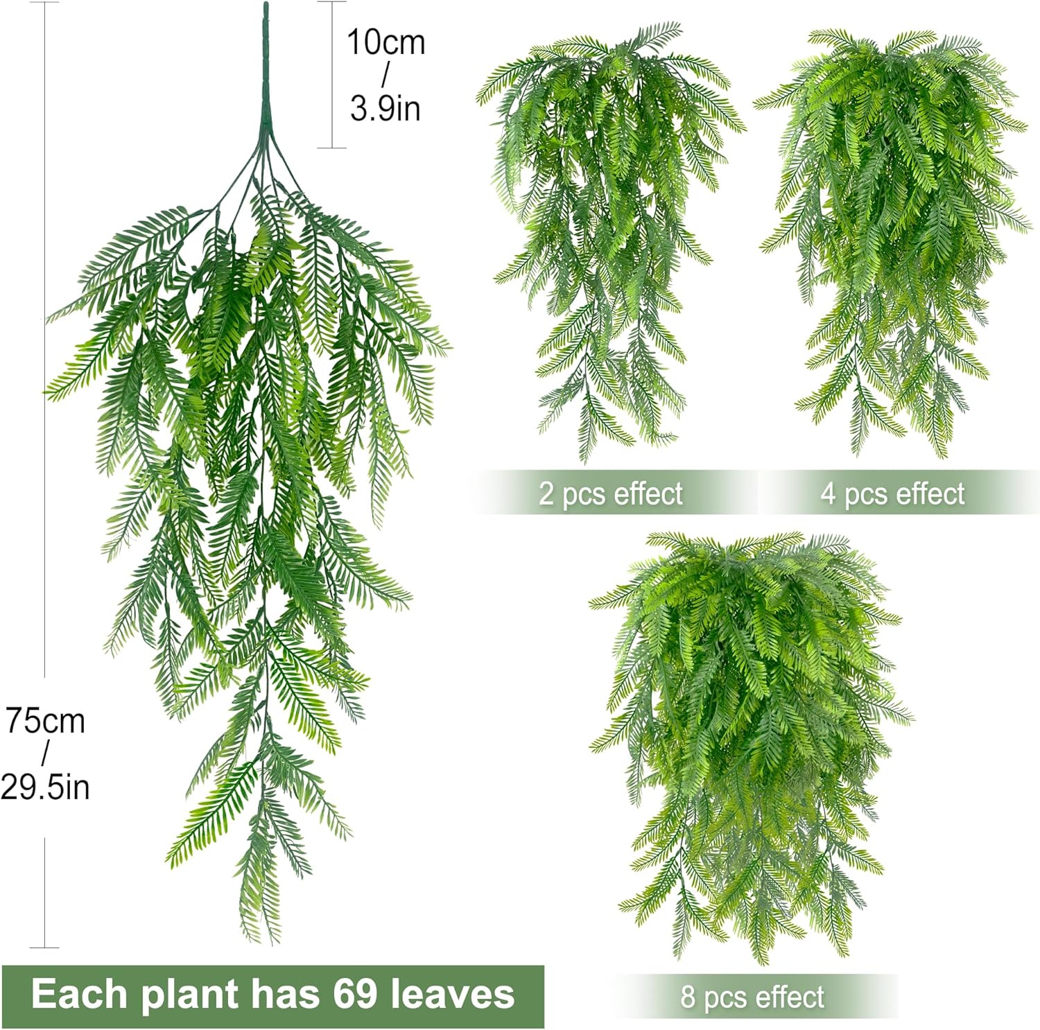 Thumbnail 1 de Plantes artificielles tombantes fougère 8 pièces