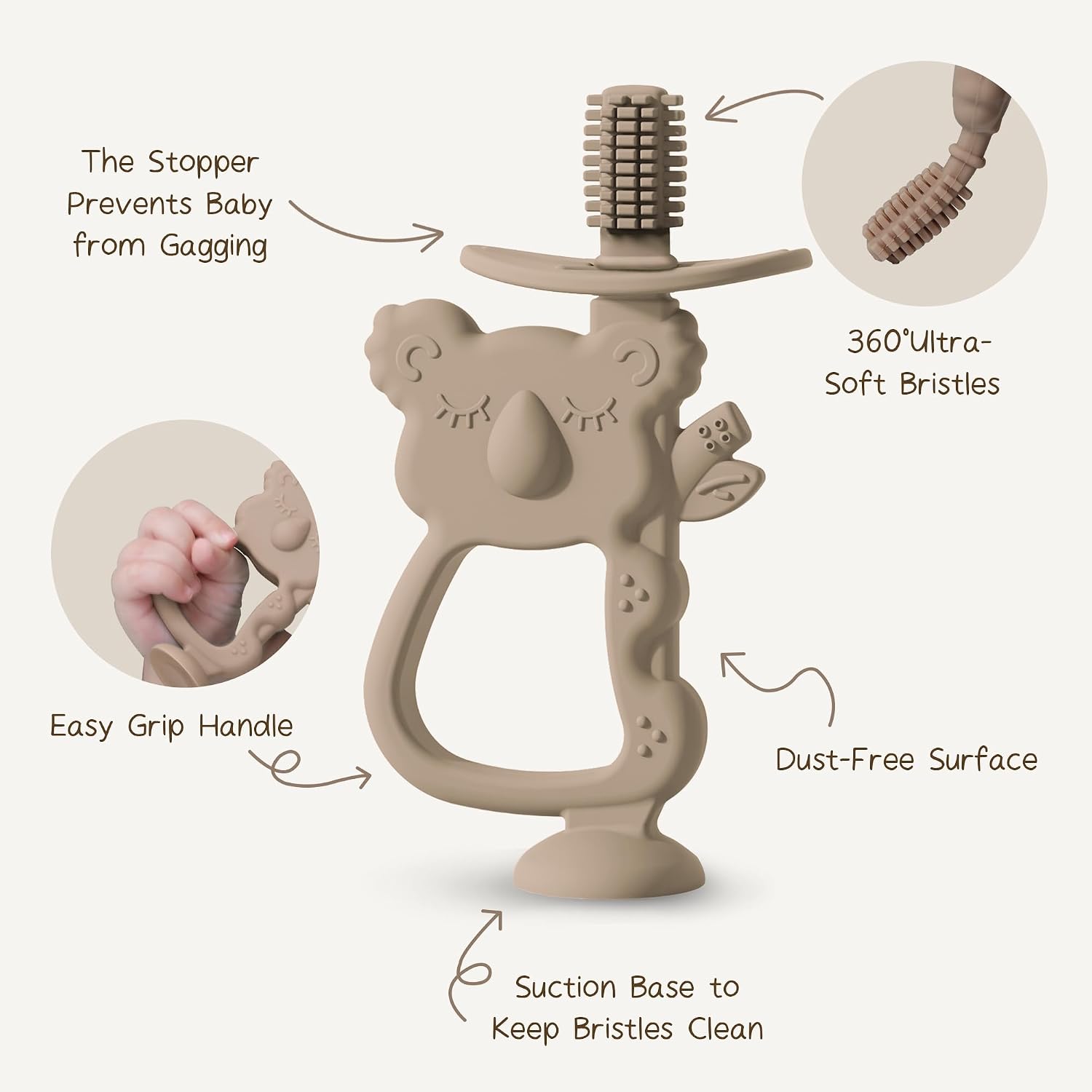 Detalle 2 de Moonkie 360° baby toothbrush 1pc koala