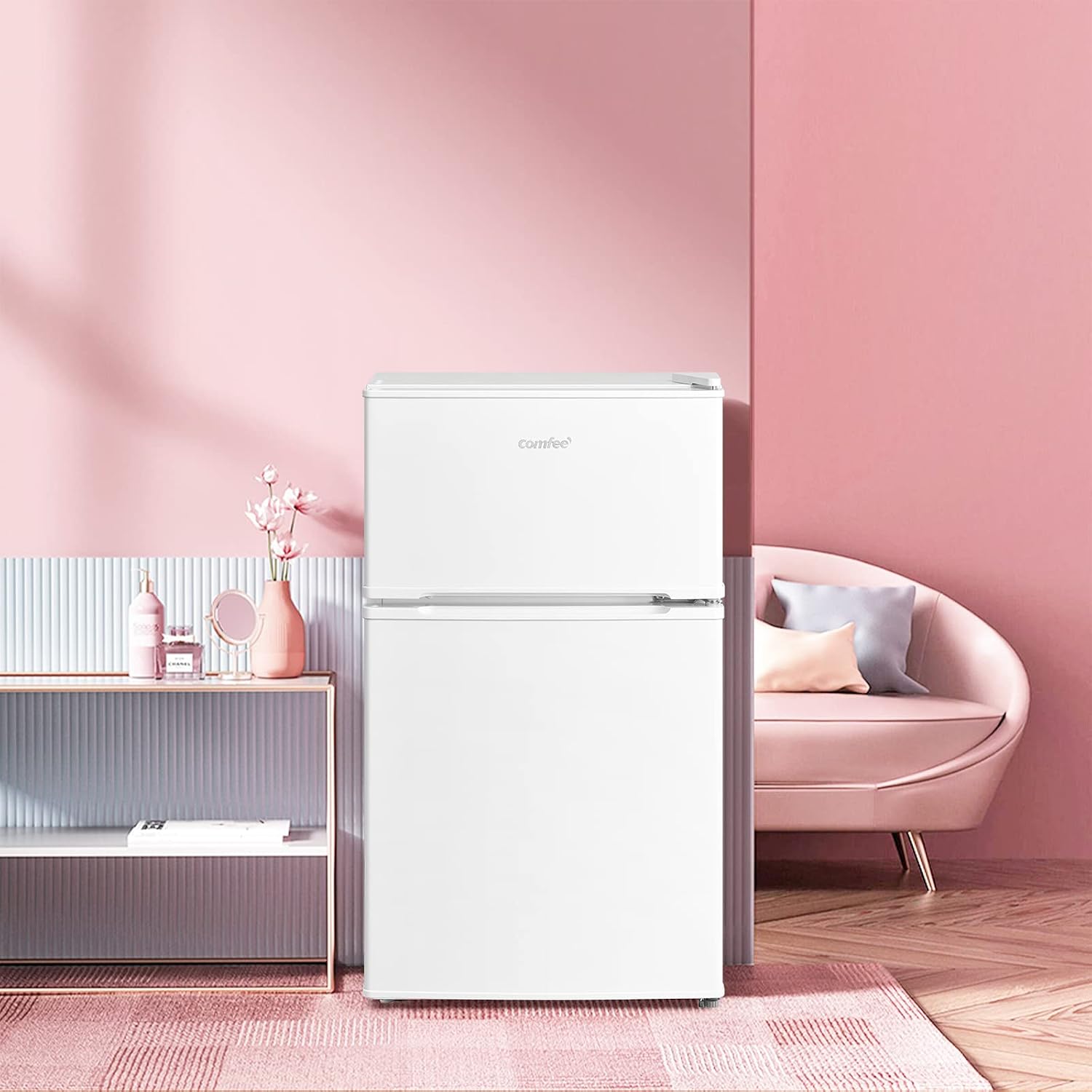 Detalle 2 de COMFEE' 87L Under Counter Fridge Freezer, Reversible Door, RCT87WH2(E)