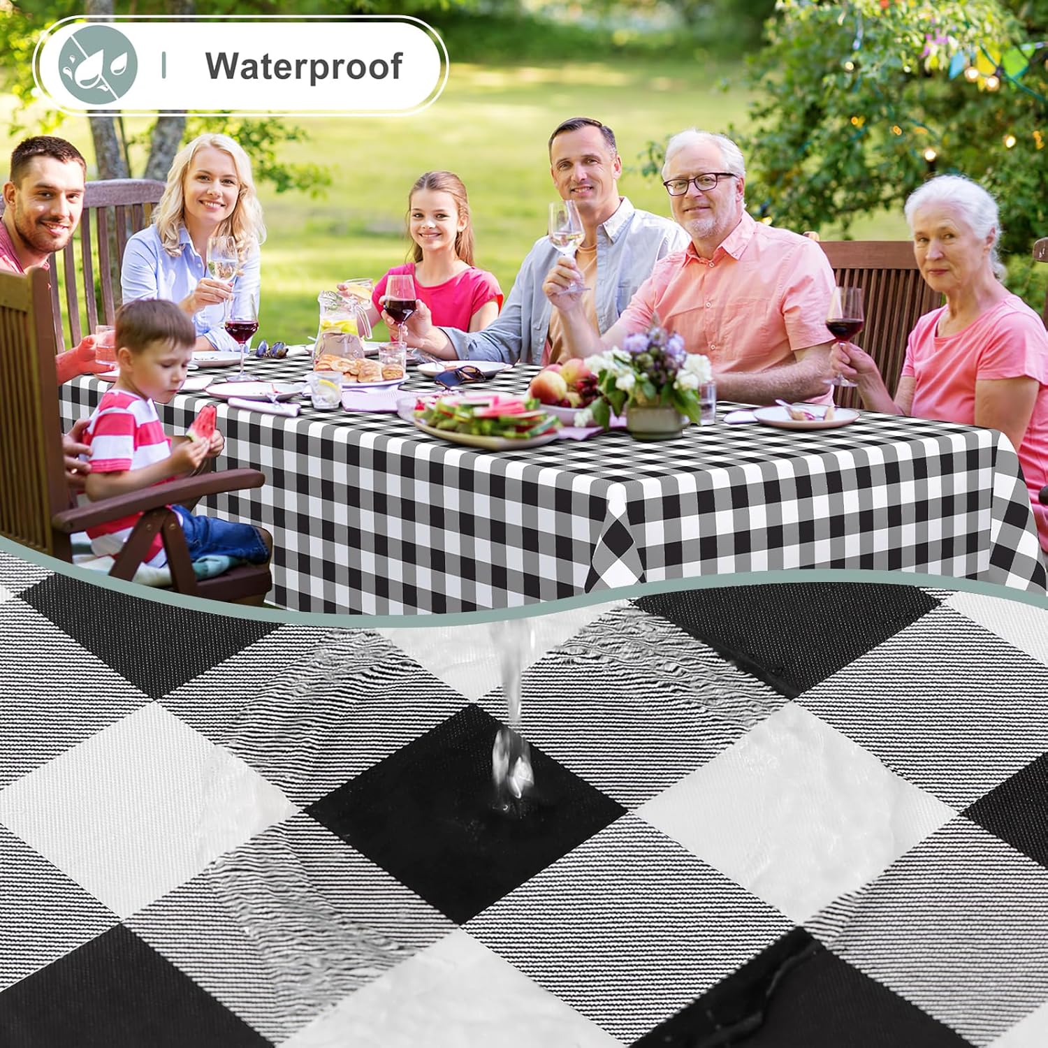 Thumbnail 1 de misaya Rectangle Waterproof Vinyl Table Cloth 60" x 84"