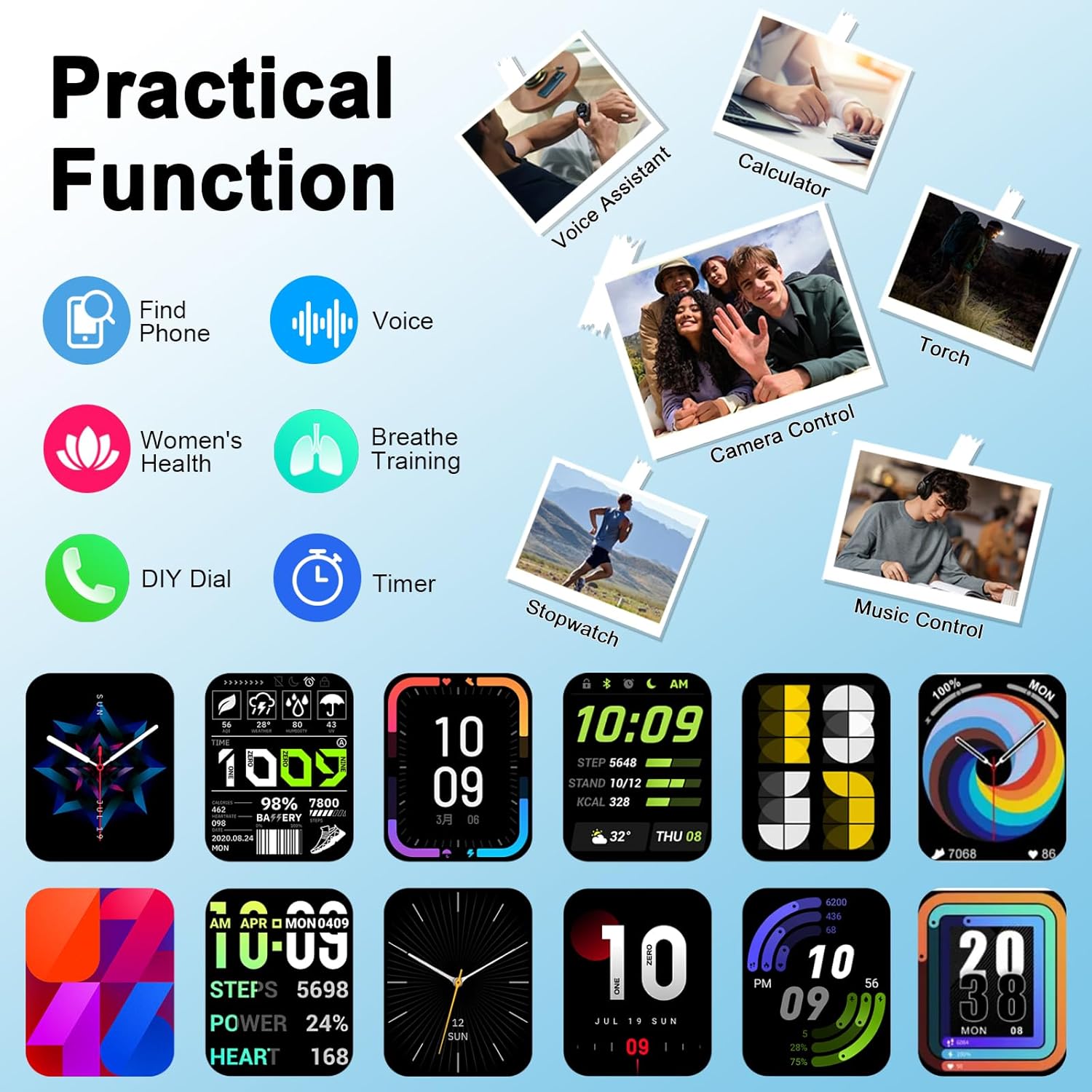 Detalle 1 de Soudorv Smart Watch (2026) 1.91" HD Bluetooth 5.4 Calling with SpO2, Heart Rate & Sleep Monitoring