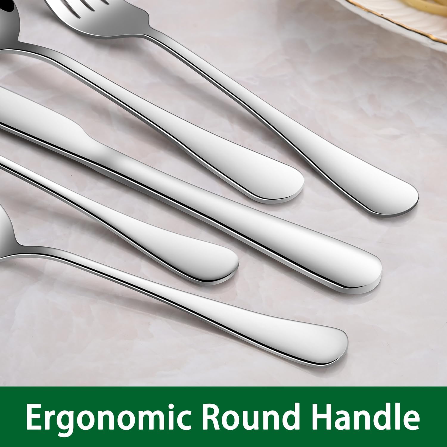 Detalle de 32-Piece Stainless Steel Cutlery Set for 8 – Dinner Knife, Fork, Spoons & Tea Spoons